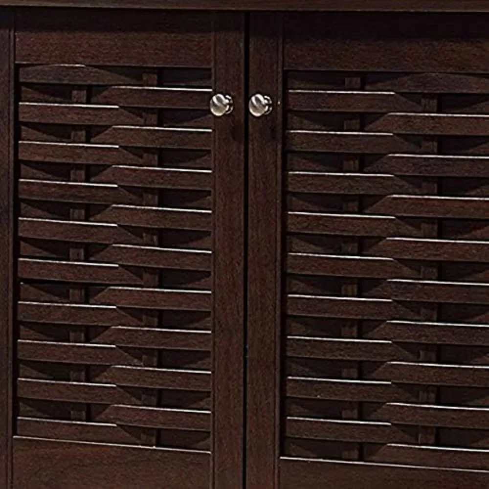 Shoe Cabinet Wholesale Interior Design Modern & Contemporary 3 Door Dark Brown Wooden Entryway Shoe Locker