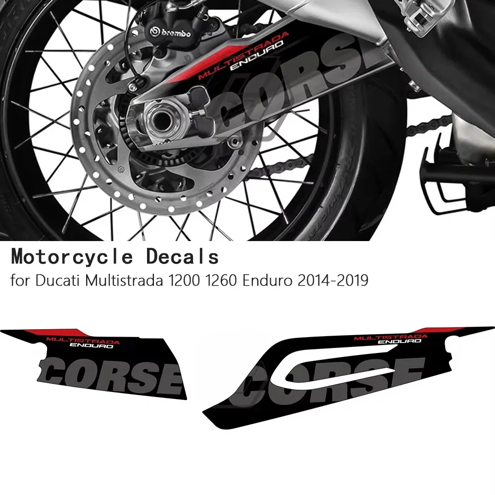 Motorcycle Swingarm Decals Graphics for Ducati Multistrada 1200 1260 Enduro 2014-2019 Motorbike Stickers Accessories