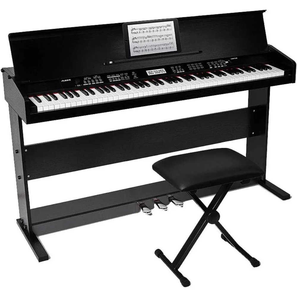 

88-Key Beginner Digital Piano with Full-Size Velocity-Sensitive Keys, Lesson Mode, Power Supply, Built-In Speake