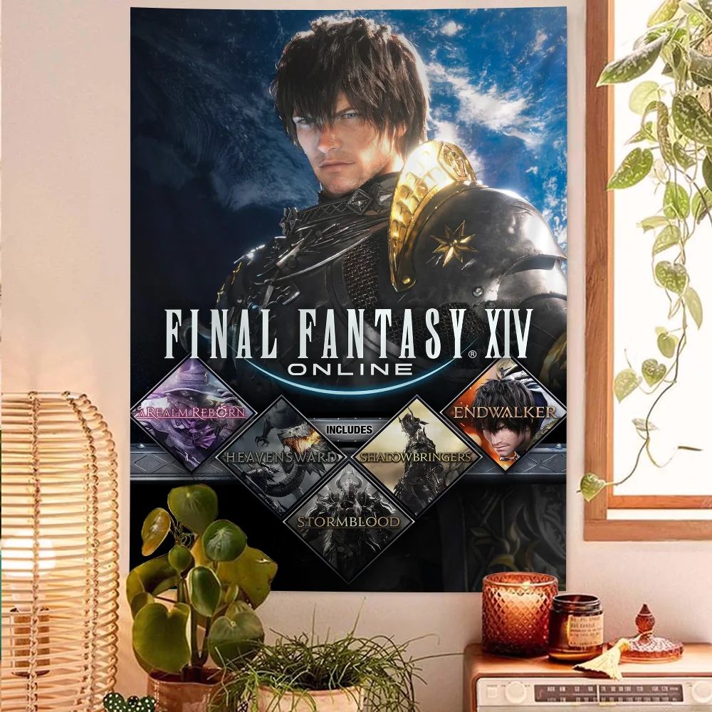 Mandala-Wandbehangbögen Final Fantasy XIV Anime-Spiel Bunter Wandteppich Wandbehang Böhmische Wandteppiche