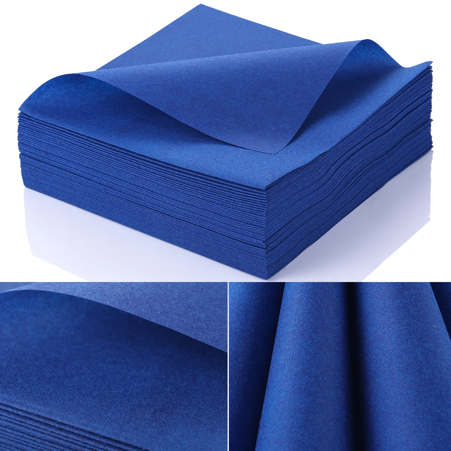 MORGIANA 50 Pack Napkins Paper Dark Blue Linen Feel Napkins Disposable Serviettes for Party Christmas Wedding Birthday 40x40cm