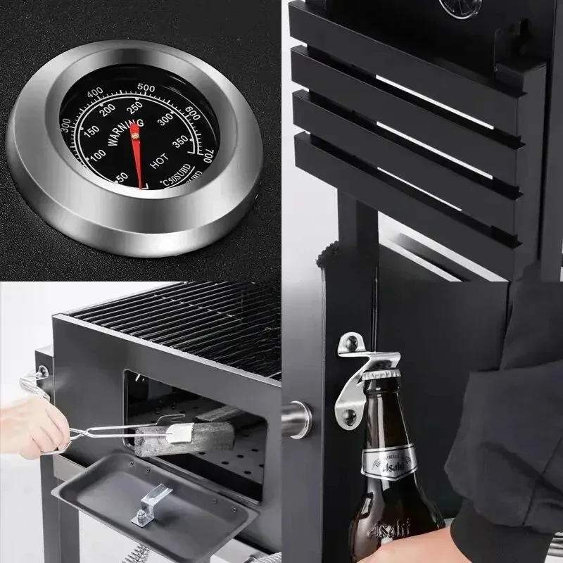 Barbecue Stove Household Grill Thickened Large Square Outdoor Charcoal Courtyard BBQ Portable Stove