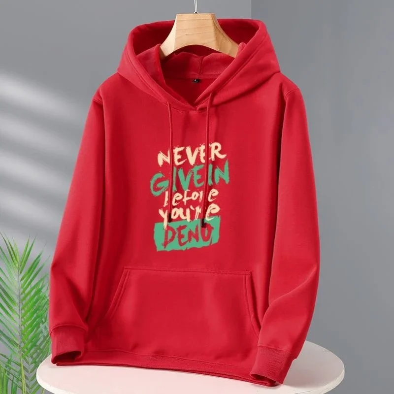 

With Pockets Leisure Baggy Male Hoodie Simple Sweat Shirt Y2k Clothes Aesthetic Luxury Cotton Funny Tops Men's Hooded Sweatshirt