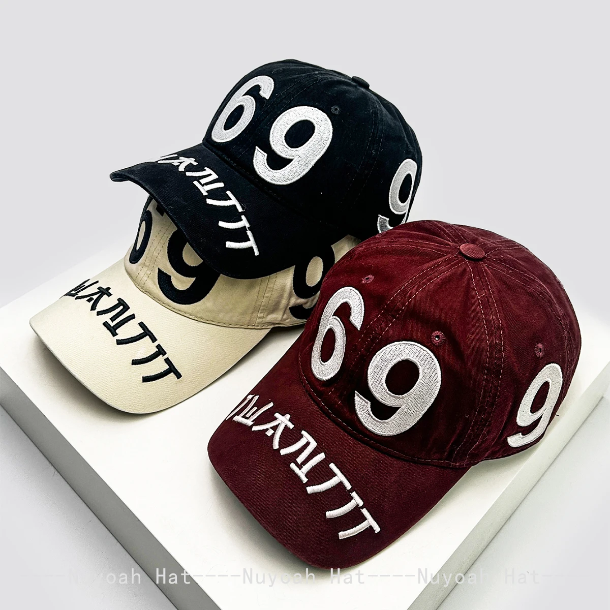 Nouveaux hommes femmes brodés 69 numéros chapeaux de Baseball japonais parasol rue polyvalent personnel casquettes à visière Niche mode en plein air
