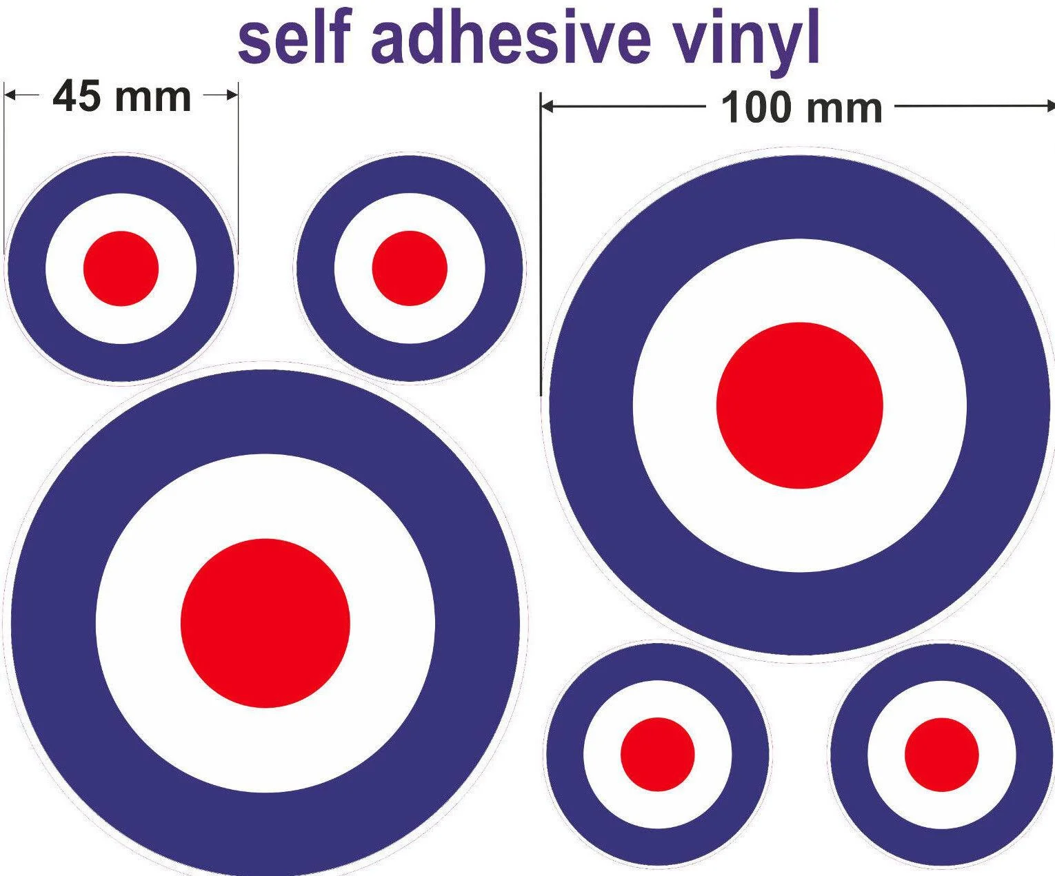 For 6 RAF Roundel stickers Target The Who Mod Scooter Vespa lambretta mod logo Decal