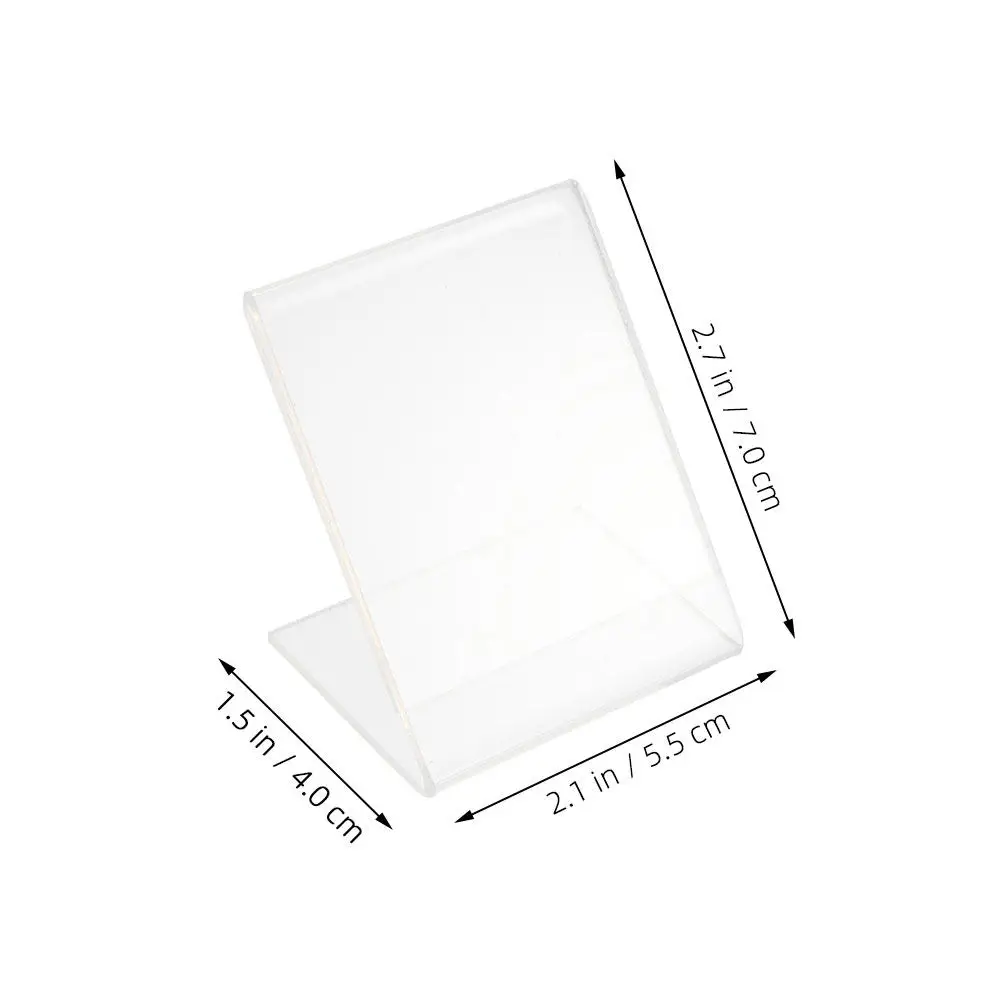 2Pcs Qr Code Payment L Shape Plastic Display Stand Clear Price Label Holder Sign Holder for Office Store Restaurant Wedding