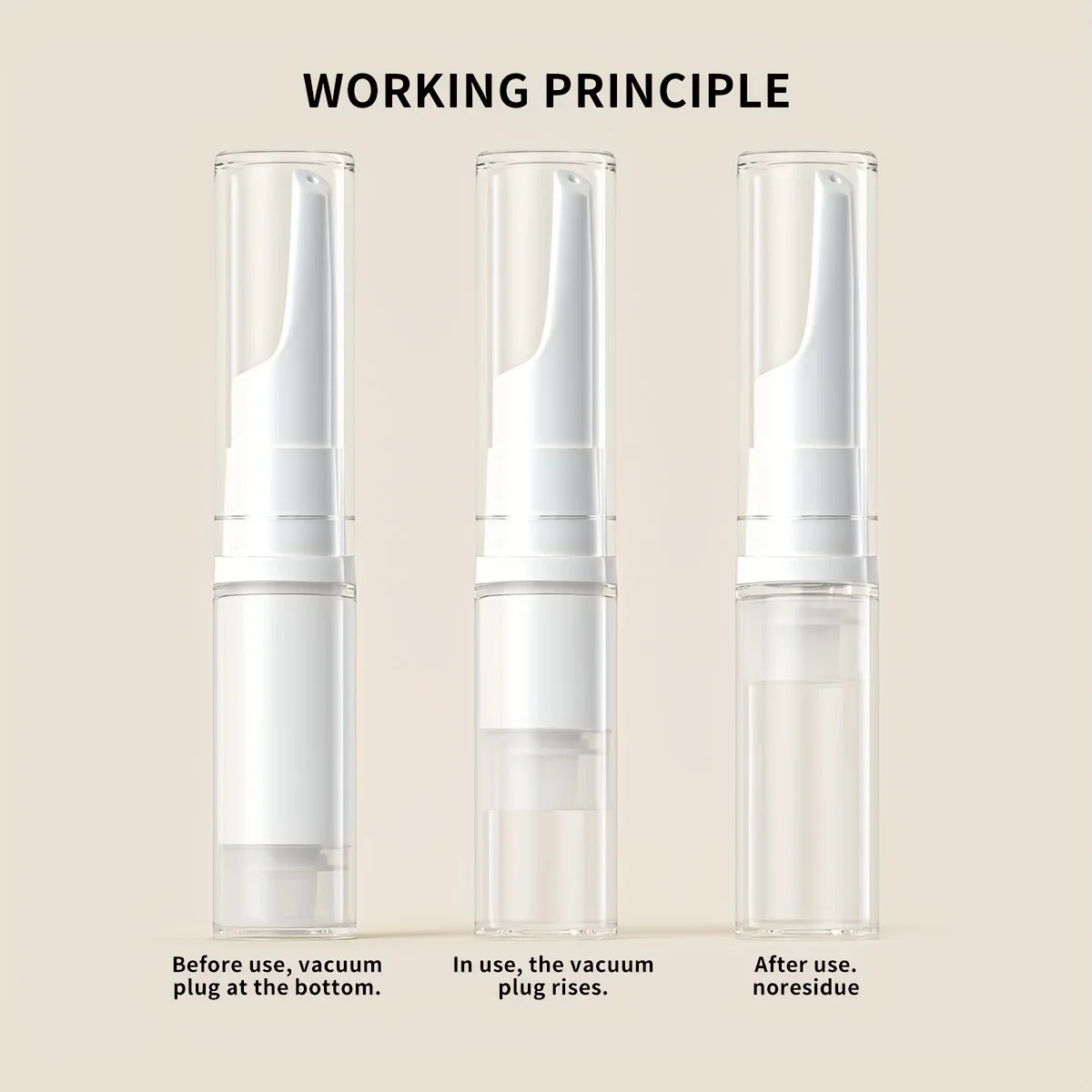 5/10/15ml Clear Foundation Dispenser Bottle Portable Travel Essence Sample Container Airless Vacuum Eye Gel Cream Empty Tubes