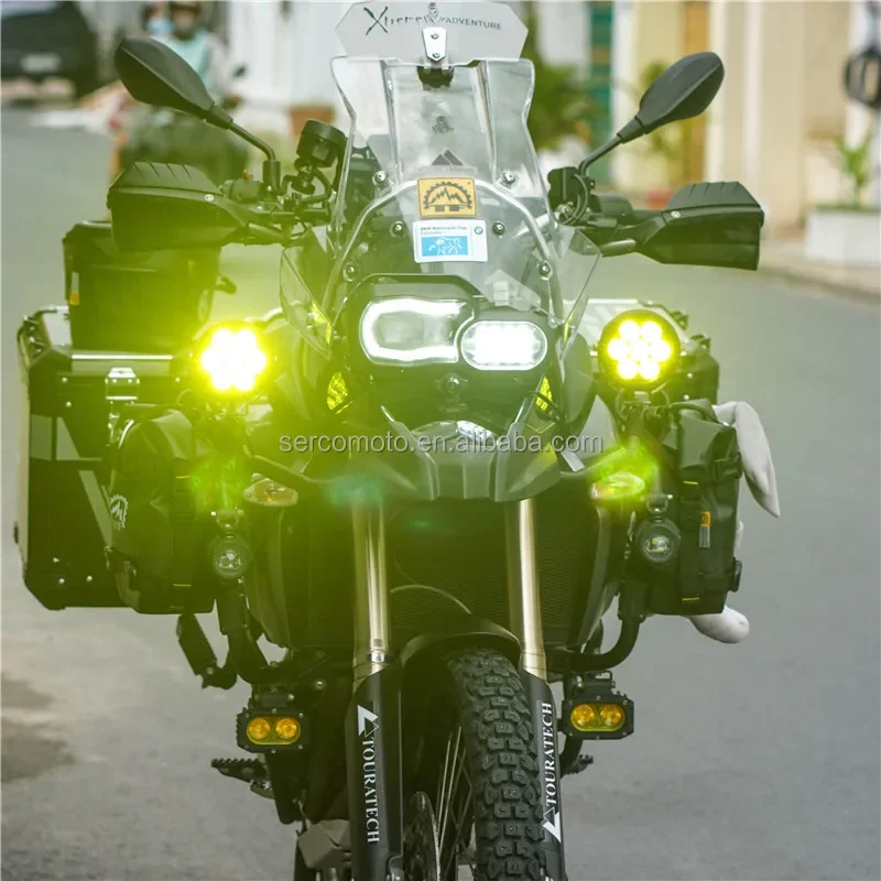 12 volt led lights motorcycles Universal Fit Aluminum Alloy Motorcycle Spotlight Light For BMW ADV GS 1200GS 1250GS