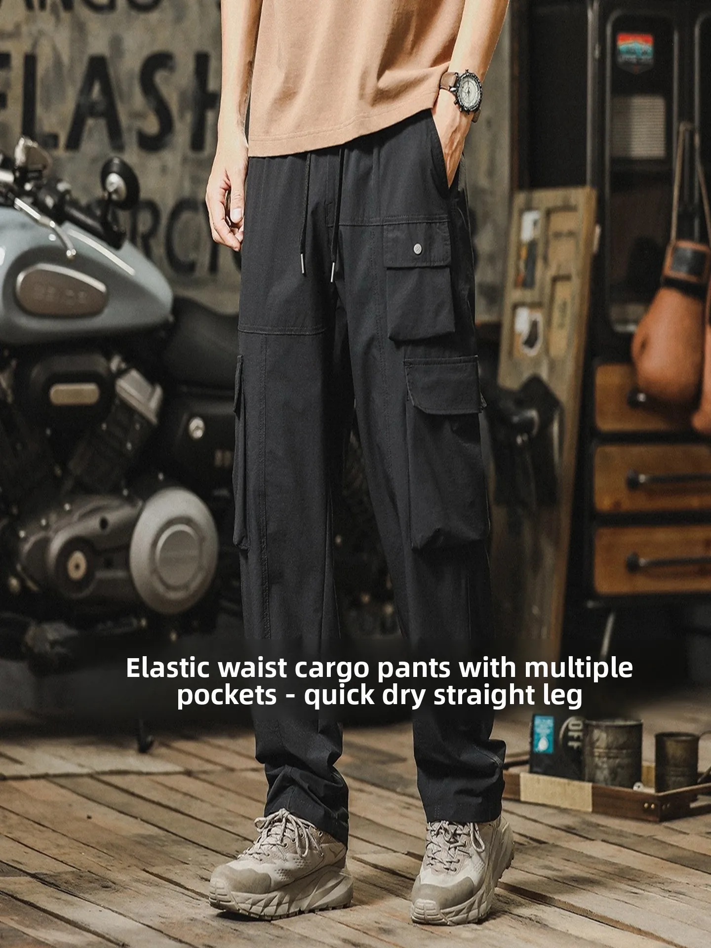 

Ice Silk Casual Pants Men's Summer Thin Breathable Loose Straight American Trendy Outdoor Sports Quick Dry Workwear Trousers