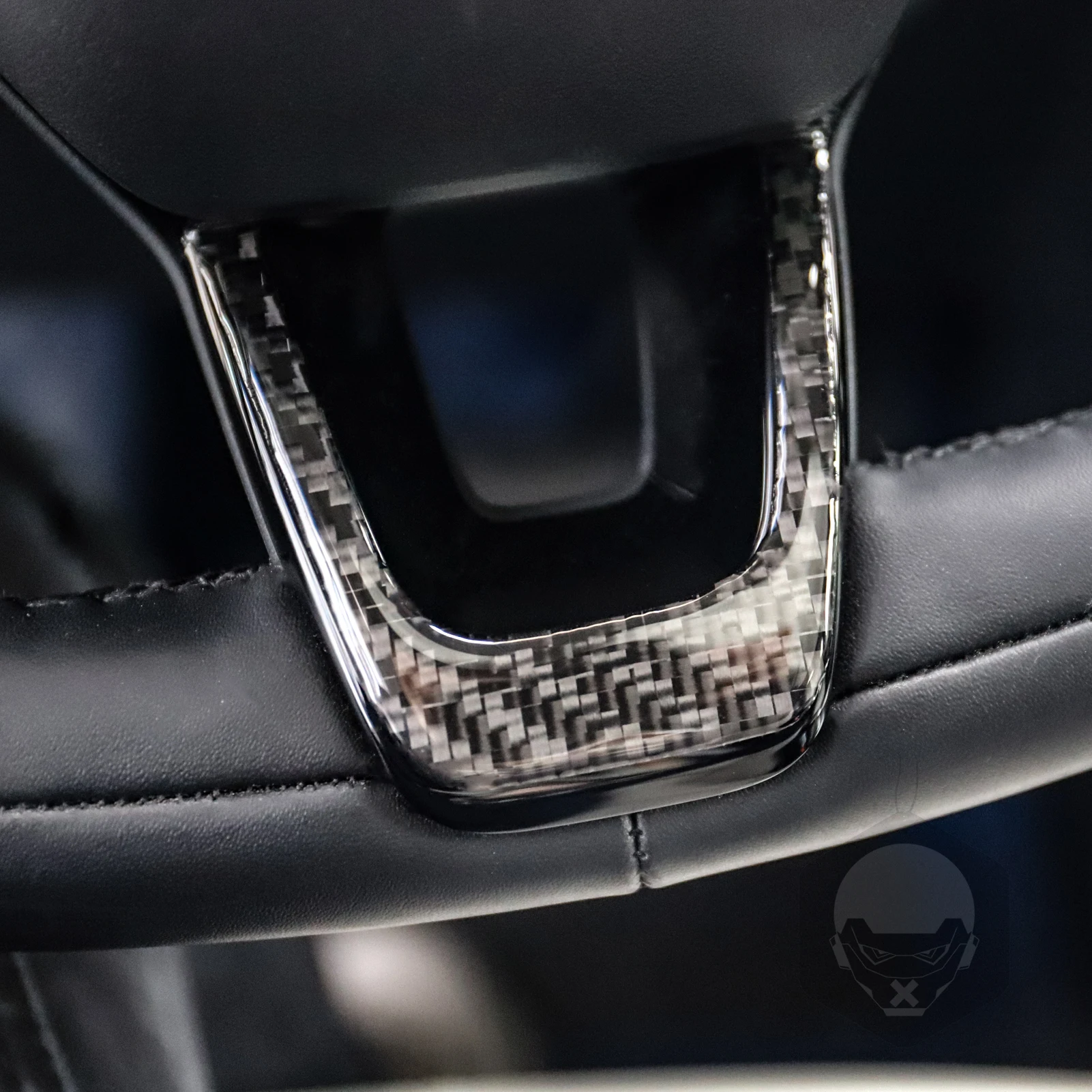Real Carbon Fiber Car Accessories Driver Wheel Chin Panel Decorative Trim Cover Soft Sticker For Ford Mustang Mach E 2021 2022