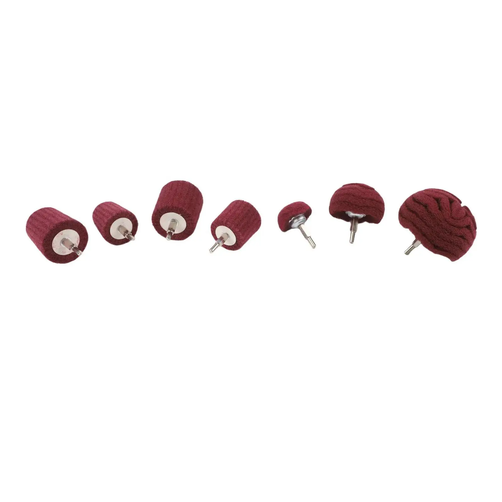 For Rust Removal and Polishing 7 Piece Mushroom Shaped Nylon Wheels Set for Metalworking with 320 Grit Mesh and 6 35mm Handle