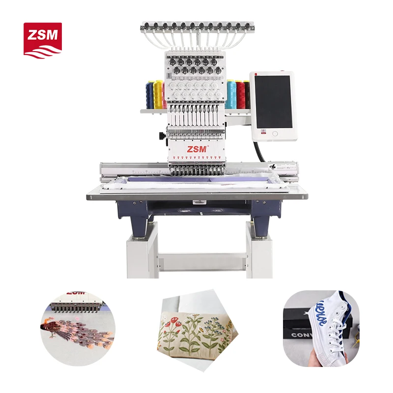 High Speed 1 Head Flat Embroidery Machine 12/15 Needles Computer Embroidery Machine Multi Function Embroidery Machine