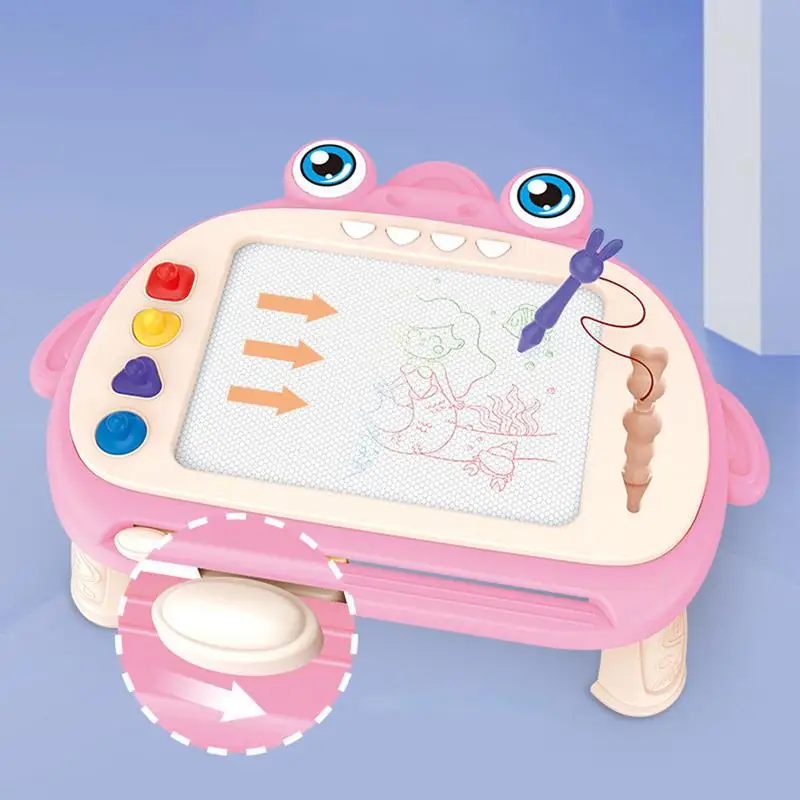 Tablero de dibujo magnético, tablero de aprendizaje educativo con diseño de rana, escritura, pintura, almohadilla para garabatear, mesa de juguetes de aprendizaje para niños pequeños