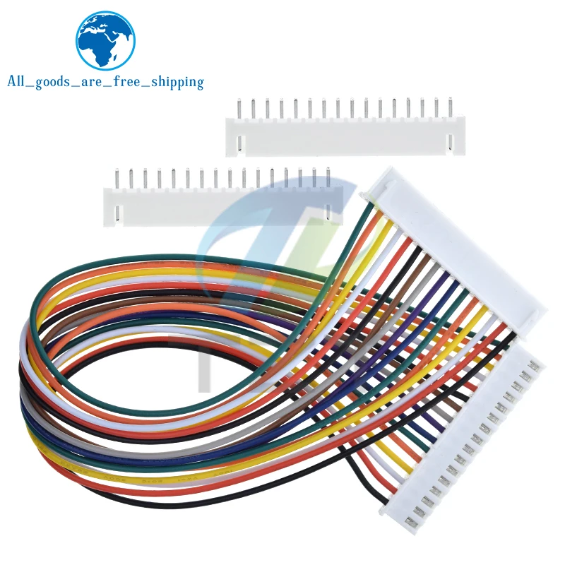 JST XH2.54 XH 2.54mm Wire Cable Connector 16Pin Pitch Double Male Plug Socket 20cm Wire Length 26AWG For Lcd1602 For Arduino