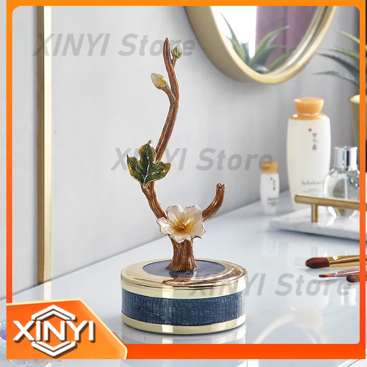 Enameled Luxury Storage Box for Home Use Jewelry Box Decorative Display Box for European Style Living Room Desk