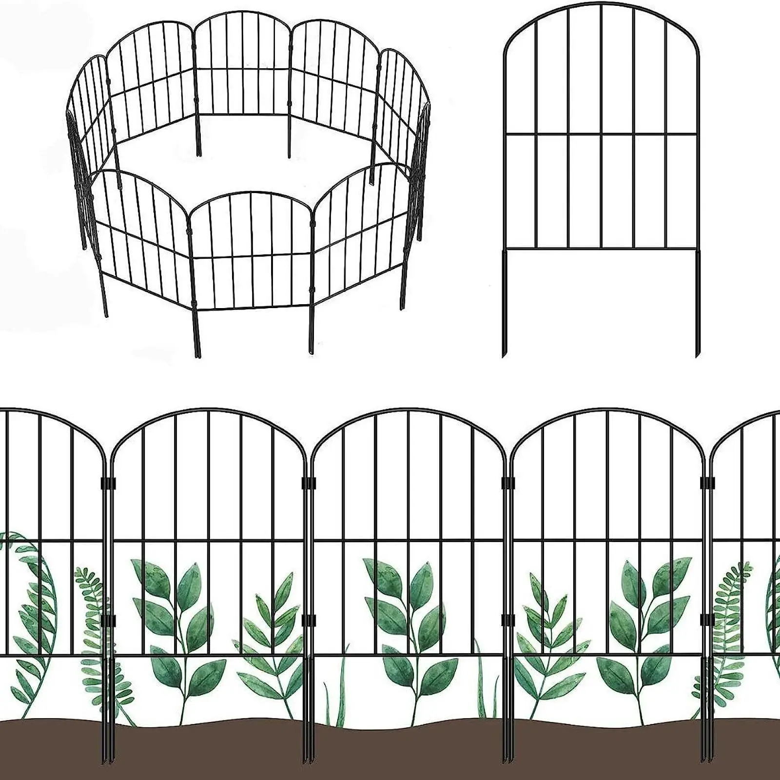 

10Pcs Garden Fence Panels Farmhouse Outdoor Flower Bed Pet Border Edging