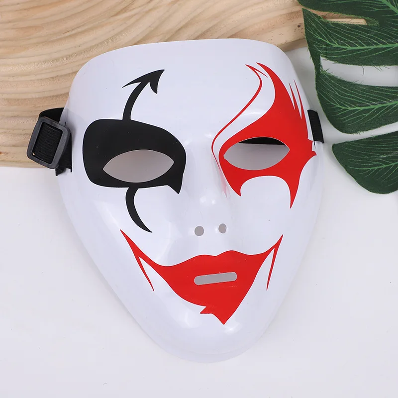 Halloween Mask Hand-painted Death Mask Masquerade Dancer Hip-hop Face Masks Male DIY Party Costume Props Festival Ornament