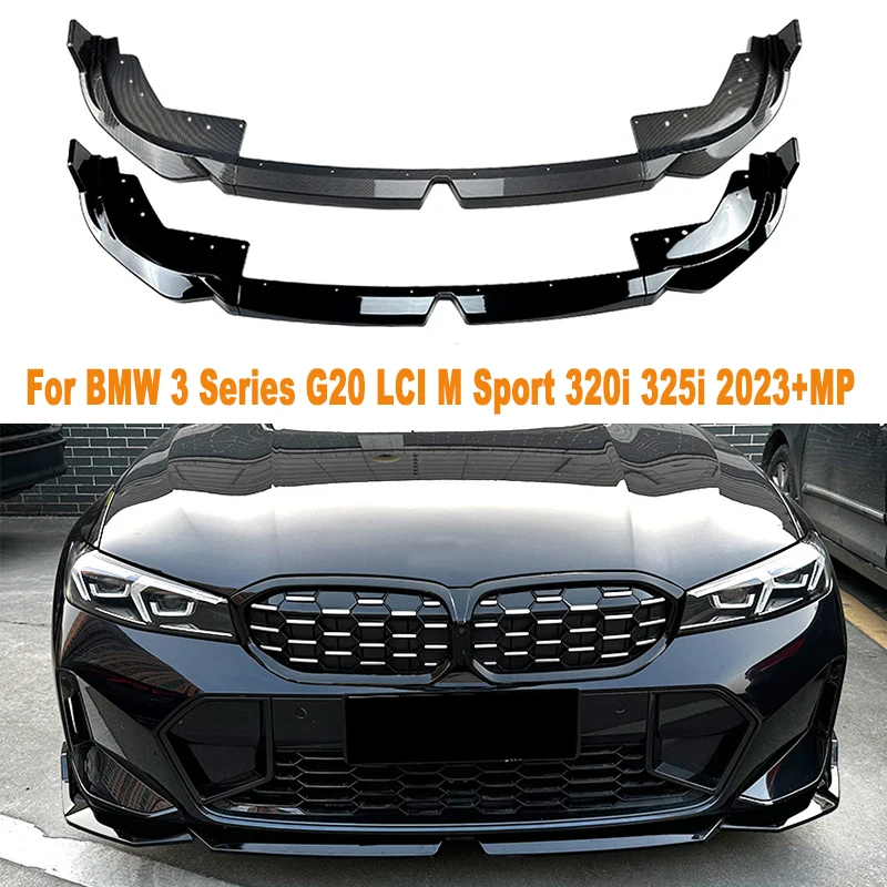 

For BMW 3 Series G20 LCI M Sport 320i 325i 2023+ MP Front Bumper Lip Splitter Diffuser Body Kit Spoiler Bumper Guard Protector