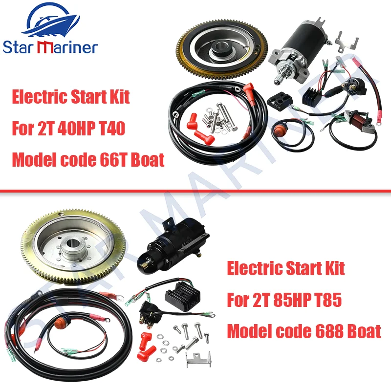 Electric Start Kit For YAMAHA Outboard Motor 2 Stroke 40HP 85HP T40 T85 Electrical Start Conversion Kit Model 66T 688 Boat