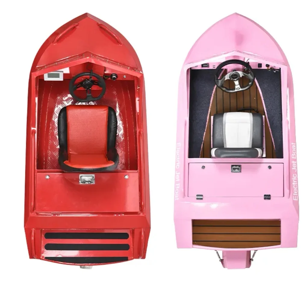 Colorful Fast Speed Jet Sport Kart Boat, Eye Catching Power Component Fashion Design For Commercial Water Amusement