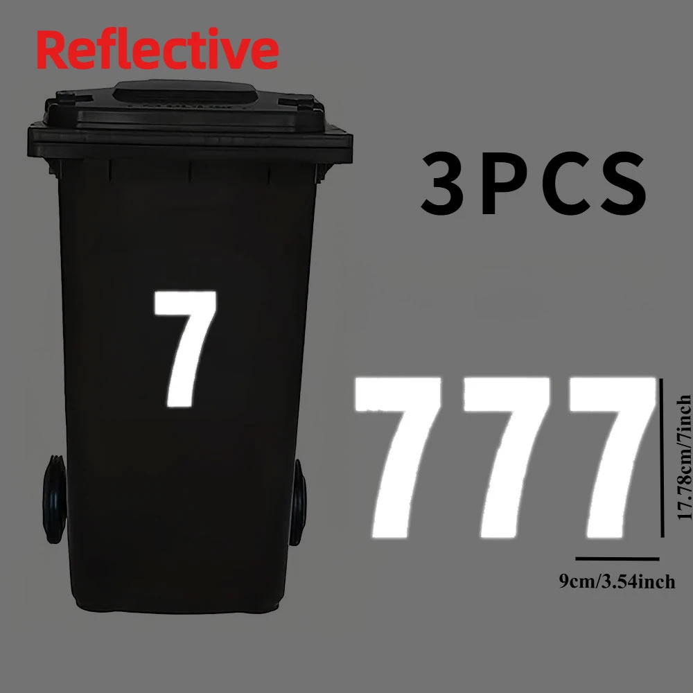 3 stks/vel 0 Tot 9 Nummer Reflecterende Bin Stickers Waterdicht voor Dumpster Garage Kantoor Parkeren zelfklevende Vinyl Decals