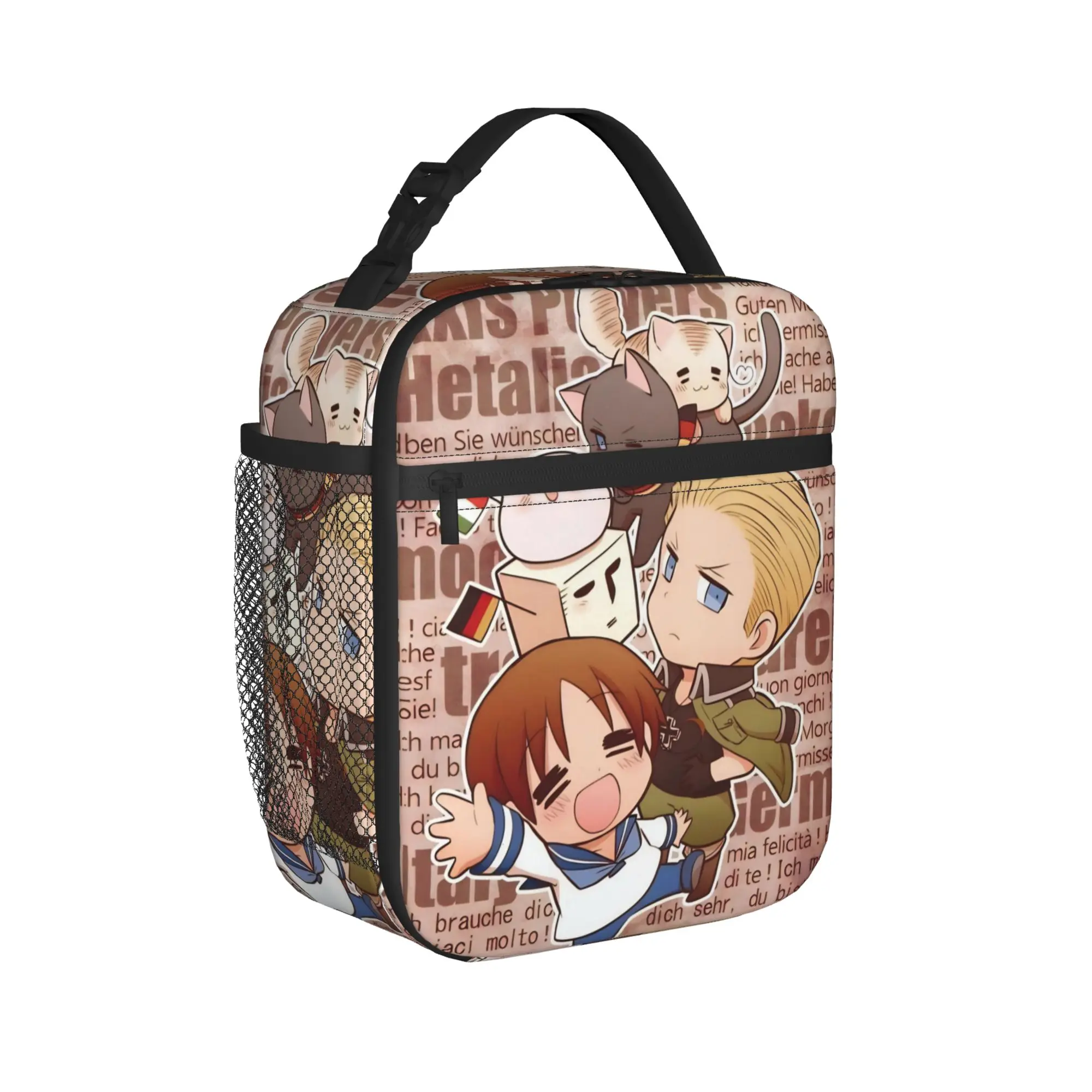 Hetalia Axis Powers Insulated Lunch Bags for Men Women  Food Container Bags Leakproof Thermal Cooler Lunch Boxes For Picnic