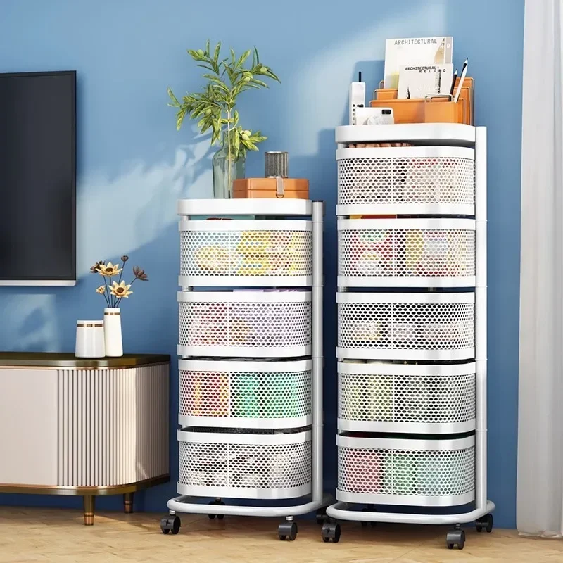 Kitchen Rotatable Fruit and Vegetable Shelf with Wheels Multi Layer Kitchen Rack for Fruits and Snacks Organizers with