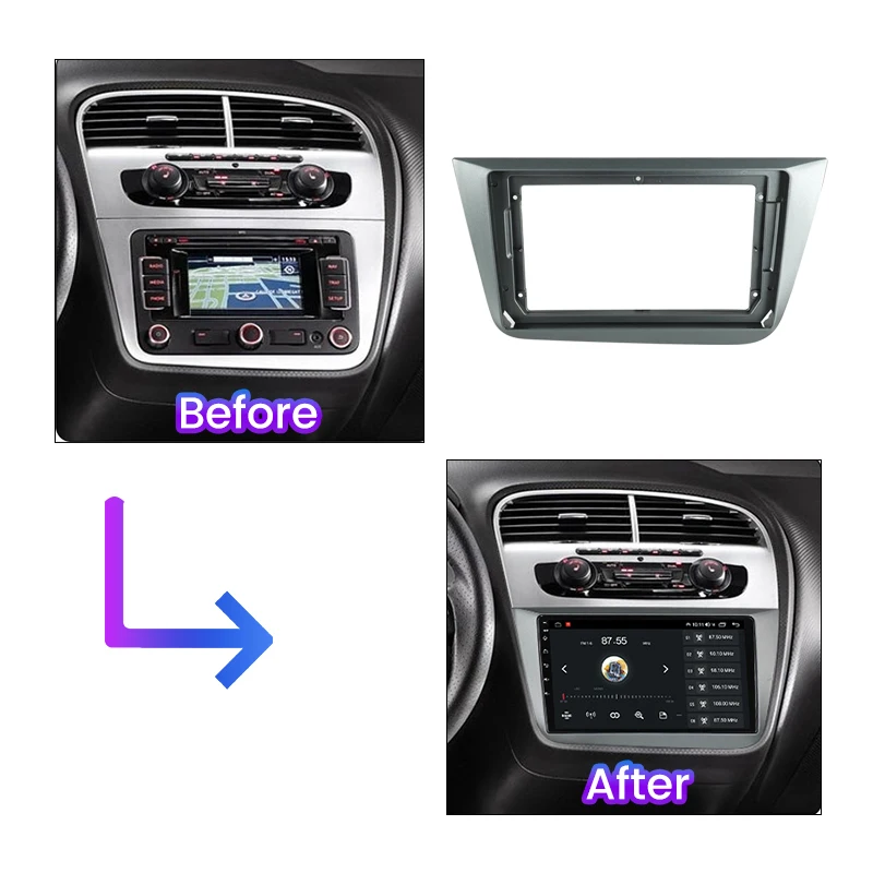 Car Radio Stereo Fascia 2Din Frame For Seat Altea 5P Toledo 5P III 3 2004 - 2015 Panel Dash DVD Player Cable Adapter Fascia Kit