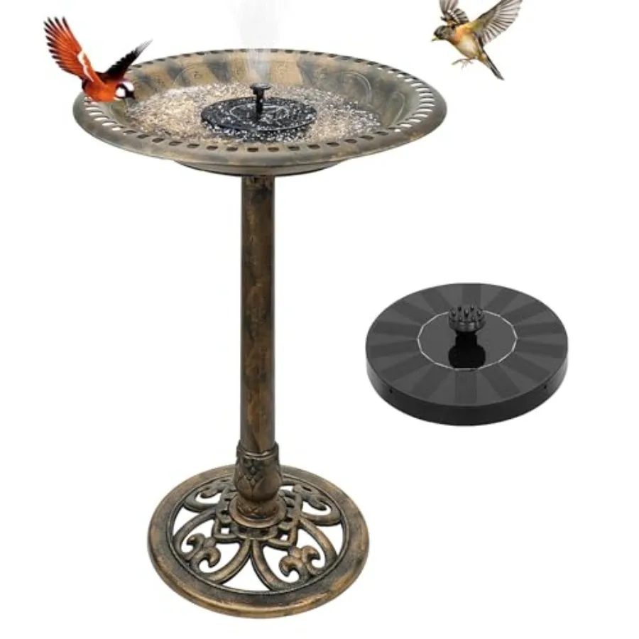 

Birdbaths for Outdoors Solar Powered - Large Bird Baths for the Garden with Fountain Heavy Duty Bird Baths for Clearance Made i