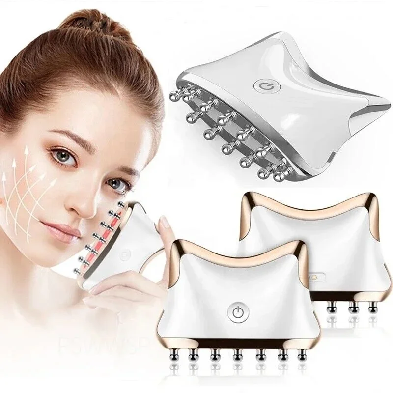 

Electric Guasha EMS Scraping Brush Massager Face Lifting LED Skin Rejuvenation