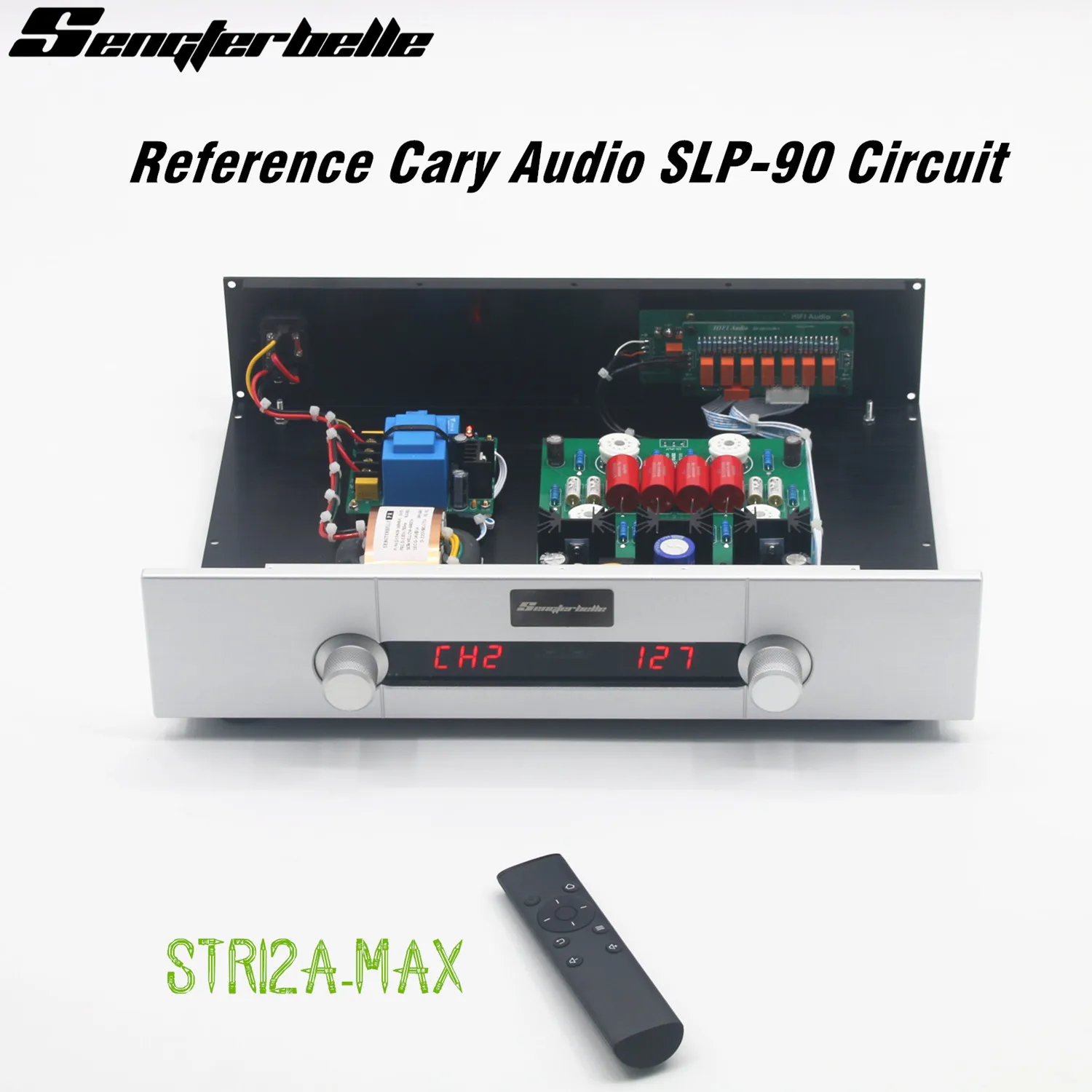 STR12A-Max Referenz-CARY SLP90 Schaltkreis 12AU7 Röhren-Vorverstärker mit Fernbedienung, HiFi-Audio 4-in-1-Ausgang Vorverstärker