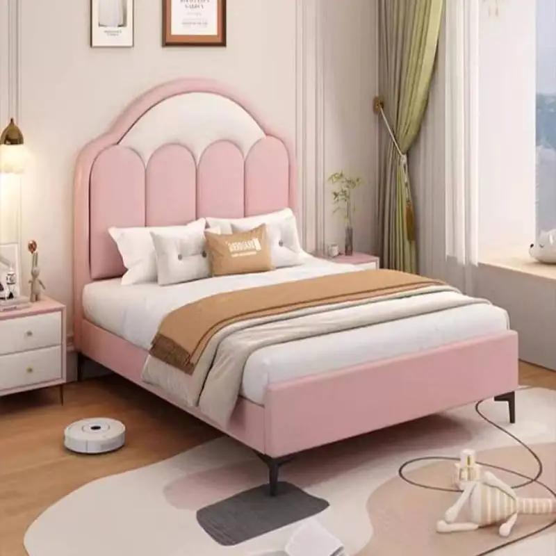 Pink Europe Kids Beds Decoration Simple Cheap Custom Wooden Kids Beds Single Design Modern Lettino Per Bambini Furniture Home