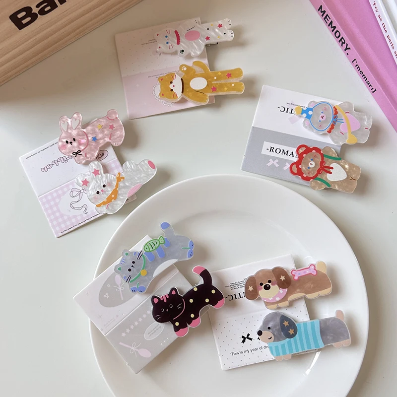Cartoon Animal Rabbit Hair Clip Funny Creative Cat Bangs Clip Barrettes Hairpins Headwear Mini Hair Clip Fashion Hair Accessorie image 2