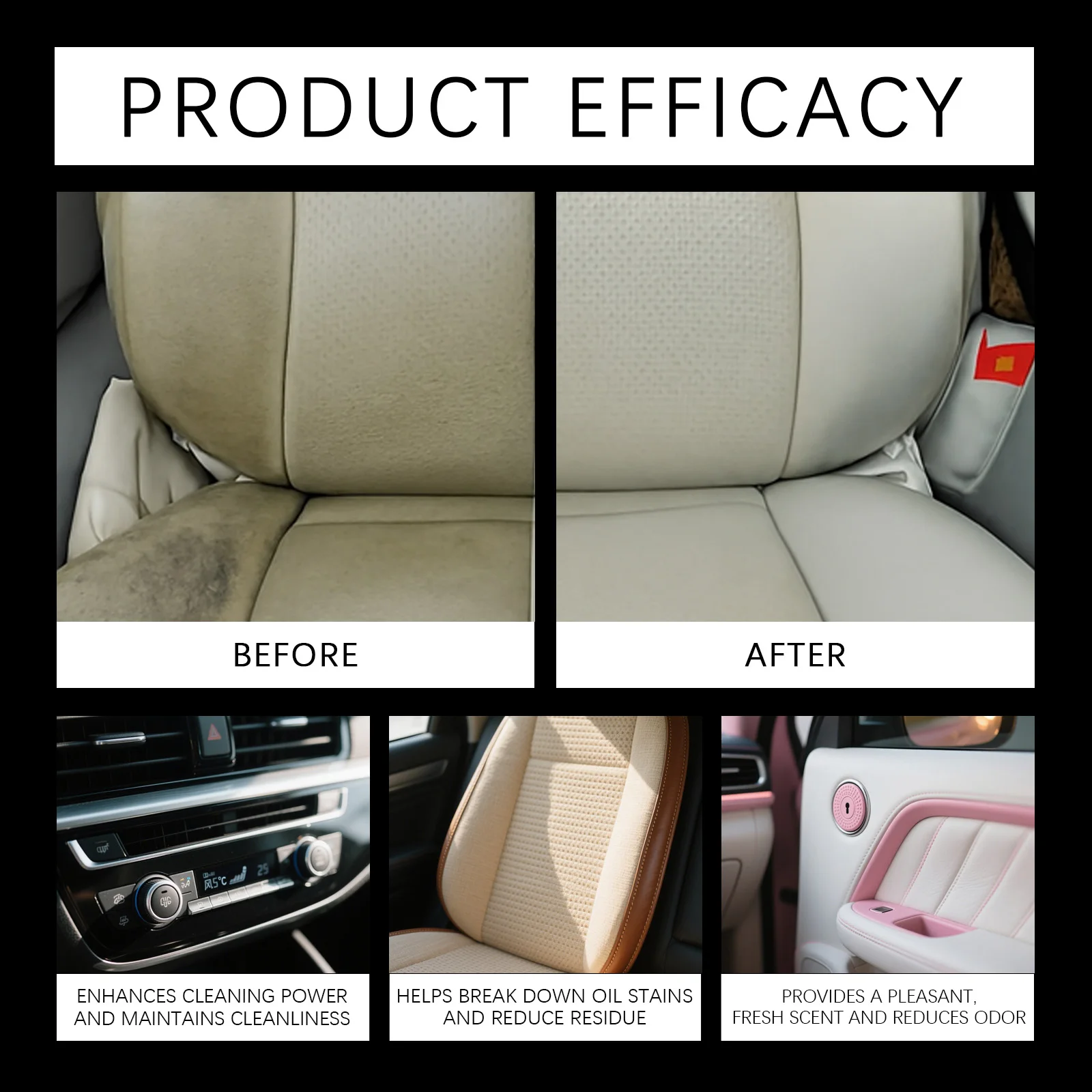 Multi Purpose Interior Cleaner Dashboard Polish Wax Car Detailing Spray Kitchen Degreaser Plastic Leather Restorer Daily Care