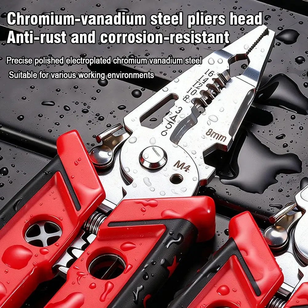 18 in 1 Multipurpose Wire Stripper Electrician Crimpe Pliers Double-blade Wire Stripper Pliers Professional Hand Tool image 2