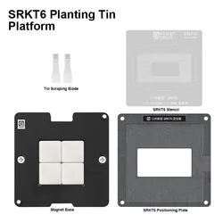 AMAOE 11th SRKT6 Planting Tin Platform Kit for Notebook CPU Repair BGA Reballing Steel Mesh Template with Positioning Plate