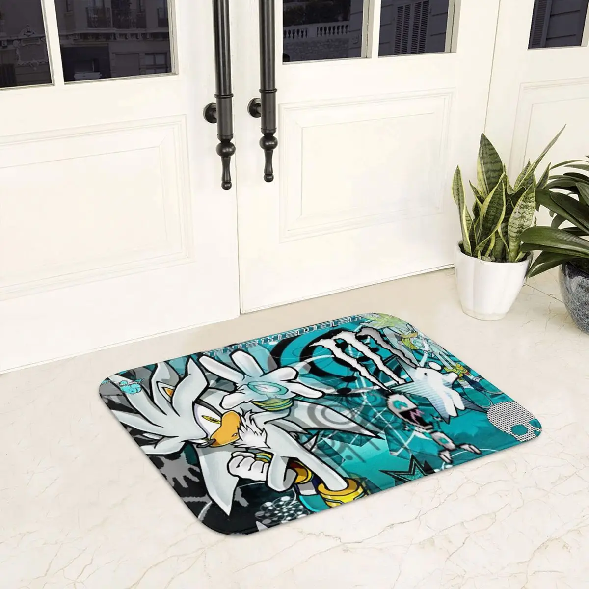 Silver S-Sonic-S T-The-S H-Hedgehog-S Anti-slip Doormat Floor Mat Carpet Rug for Kitchen Entrance Home Bedroom Footpad Mats