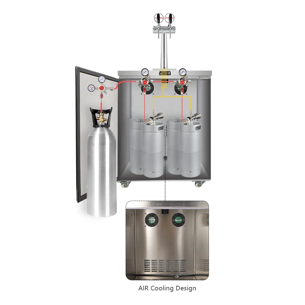 Stainless Steel Wine And Beer Cooler Kegerator Refrigerators With Drink Dispenser