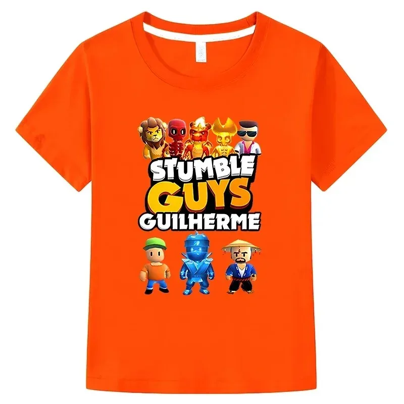 Stumble Guys T-Shirts Harajuku Games Short Sleeve Tops Casual Y2k Girls Clothes Boys Clothes One Piece T Shirt Kids Boy 10 Years