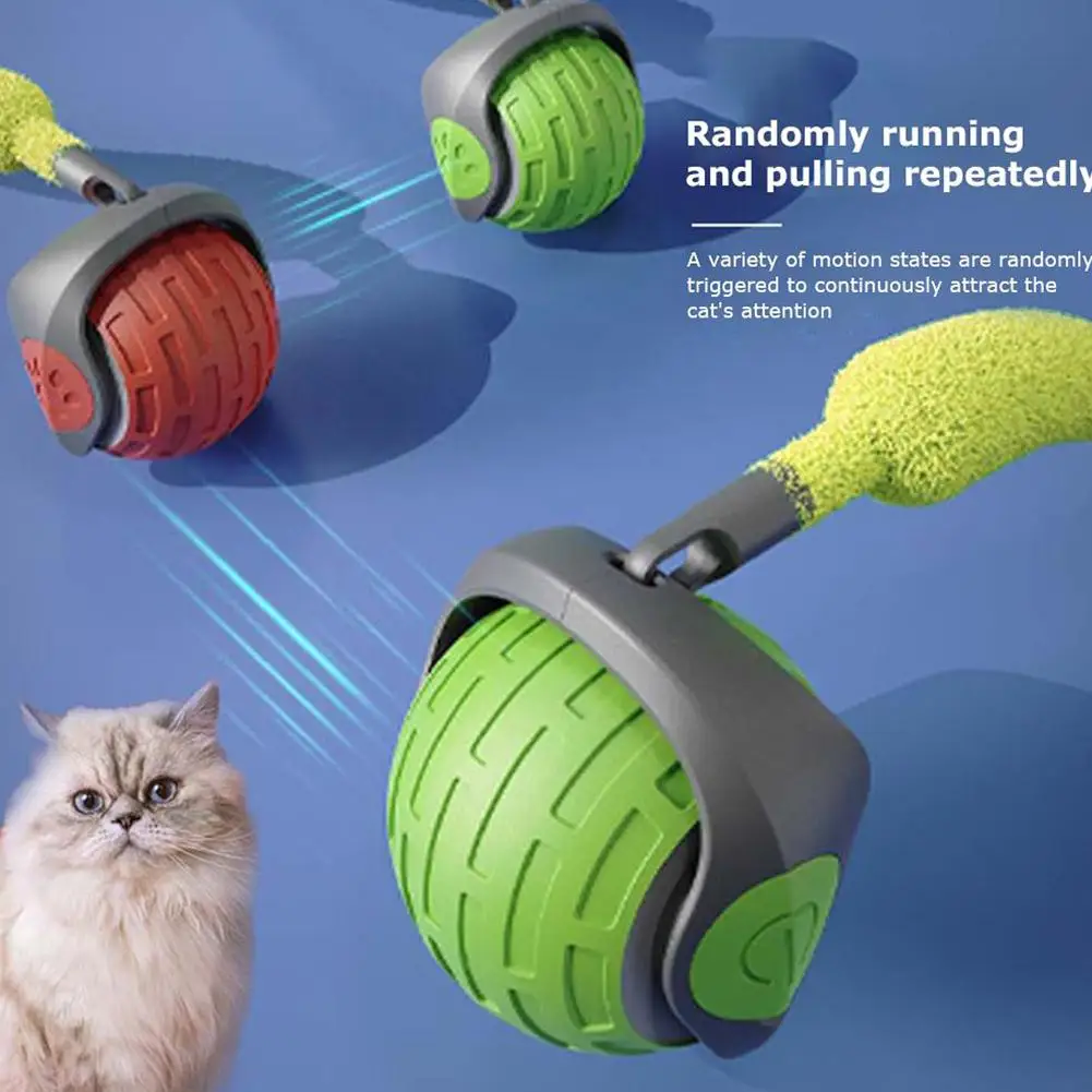 Intelligenter Katzenspielball, automatisch interagierender elektrischer Rollball für Haustiere, USB-aufladbarer, beweglicher, springender Ball für Kätzchen, Geburtstagsgeschenk – Detail 3