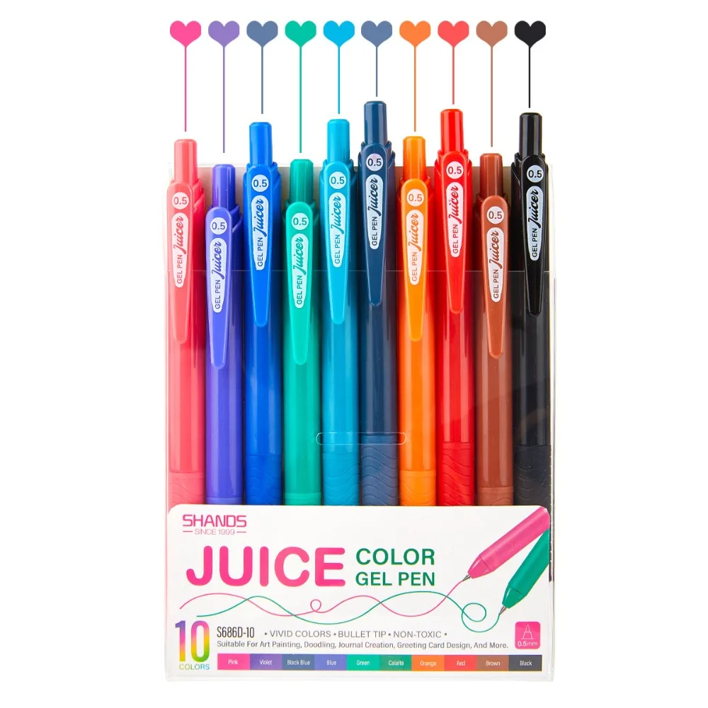 

10pcs Fine Tip Colored Gel Pen Marker pen Quick Dry Art Drawing Pen 0.5mm Press Student Writing Pen Office School Supplies