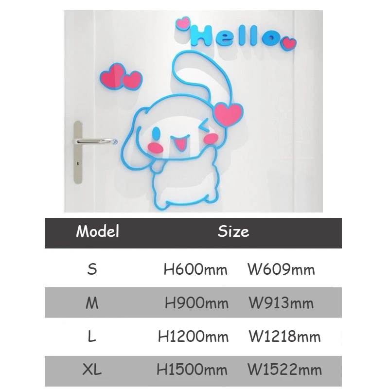 Sanrio Cinnamoroll 3D Acrylic Children's Room Background Wall Decorative Sticker Wallpaper Mirror Stickers Home or Kitchen Decor view 5