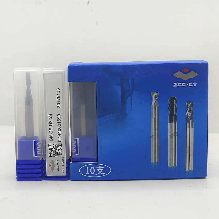 

GM-2E-D2.5S ZCC.CT GM-2E Two edge straight shank flat end milling cutter Φ2.5*4*8*50 2T Flat End Mills 2 Flutes Flat End Mills