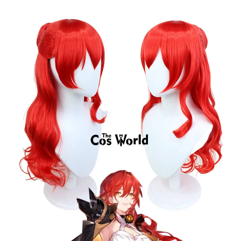 

Honkai: Star Rail Himeko 70cm Long Halloween Games Cosplay Wigs Synthetic Hair + Wig Cap