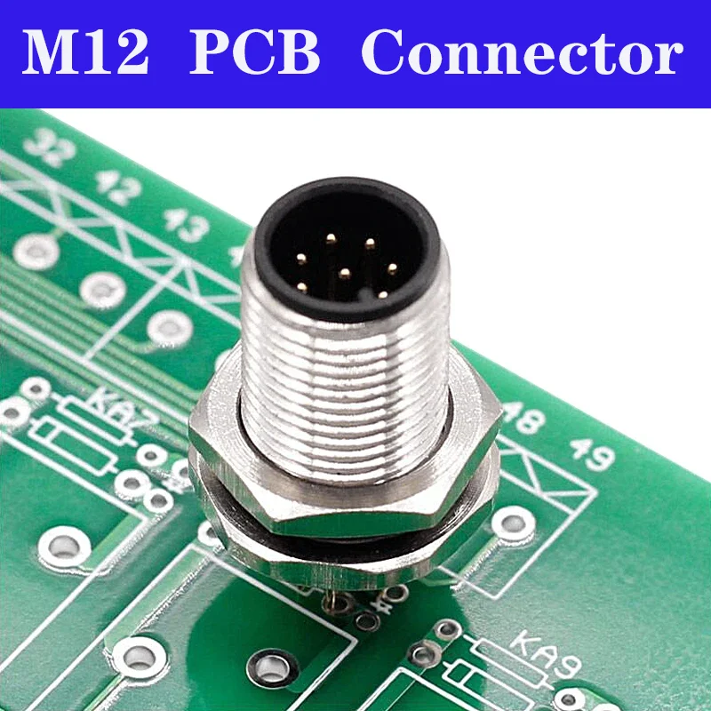 

Free Shipping M12 Connectors Sockets 4 5 8 12PinsPlug PCB Panel Mount Plug-in Waterproof IP68 Aviation Sensor Connector Adapter