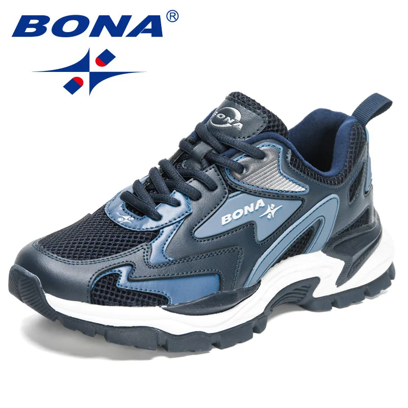 BONA Neue Designer Mesh Laufschuhe Atmungsaktive Trainingsschuhe Männer Leichte Turnschuhe Nicht-Slip Tennis Wanderschuhe Mann