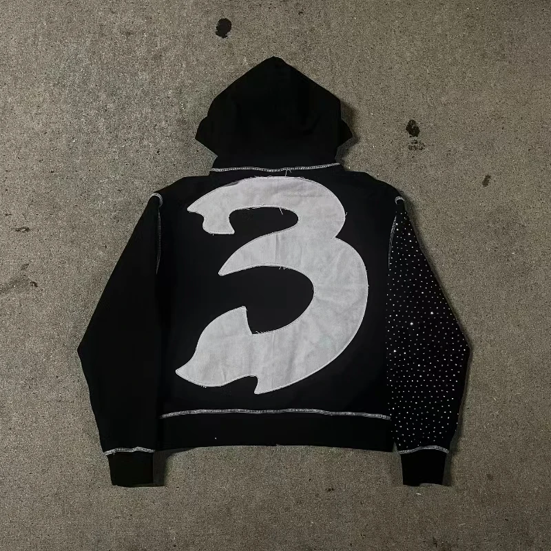 New Autumn and Winter Pattern Patch Men Hoodie Y2k Fashion Street Harajuku Loose Hip-Hop Men and Women Sweatshirt