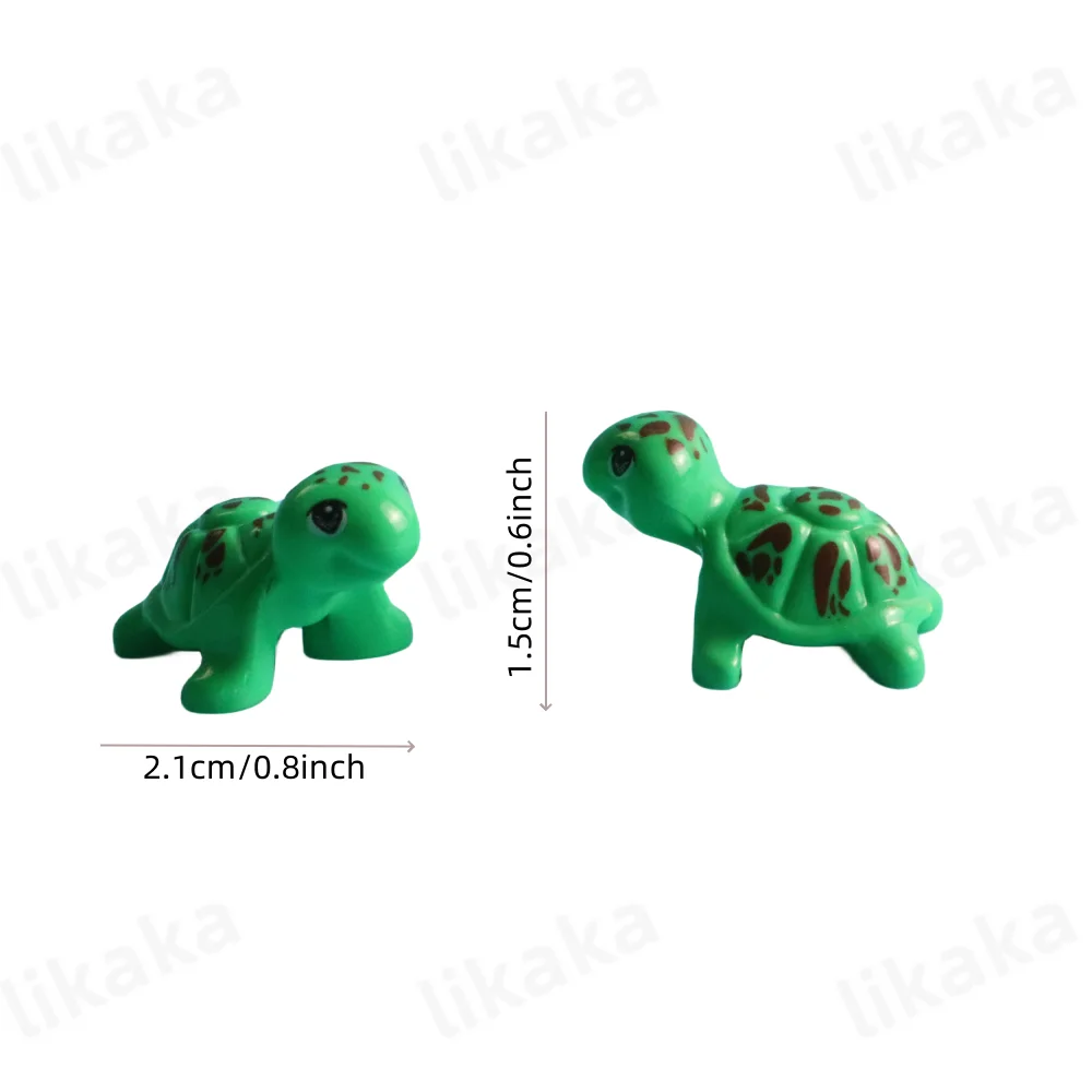 9PCS Green Turtles Mini Building Blocks DIY Animals Blocks Toys for Kids Birthday Gift Compatible Classic Bricks Toy