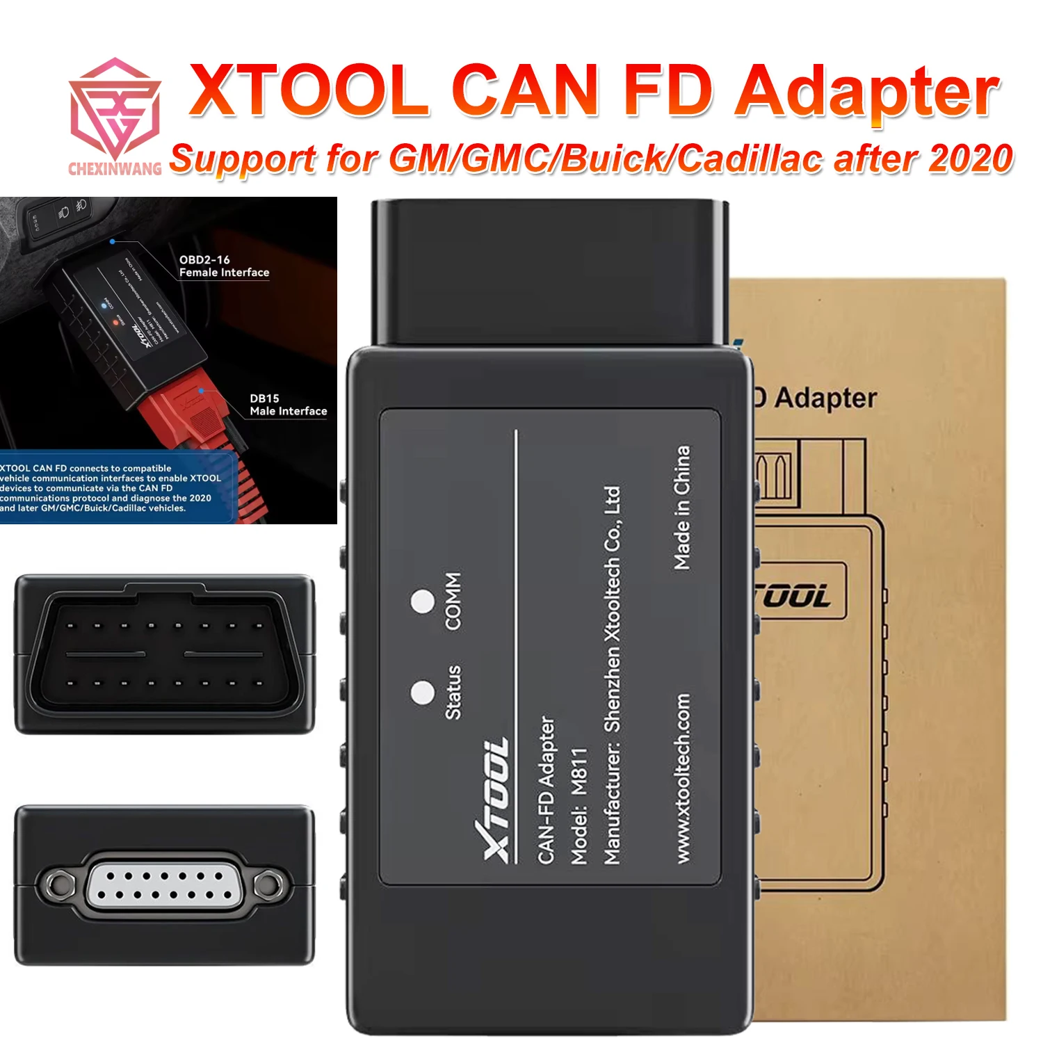

XTOOL CAN FD Adapter Diagnose ECU Systems of Cars Meeting with CANFD Protocols for Chevrolet GMC Buick Cadillac