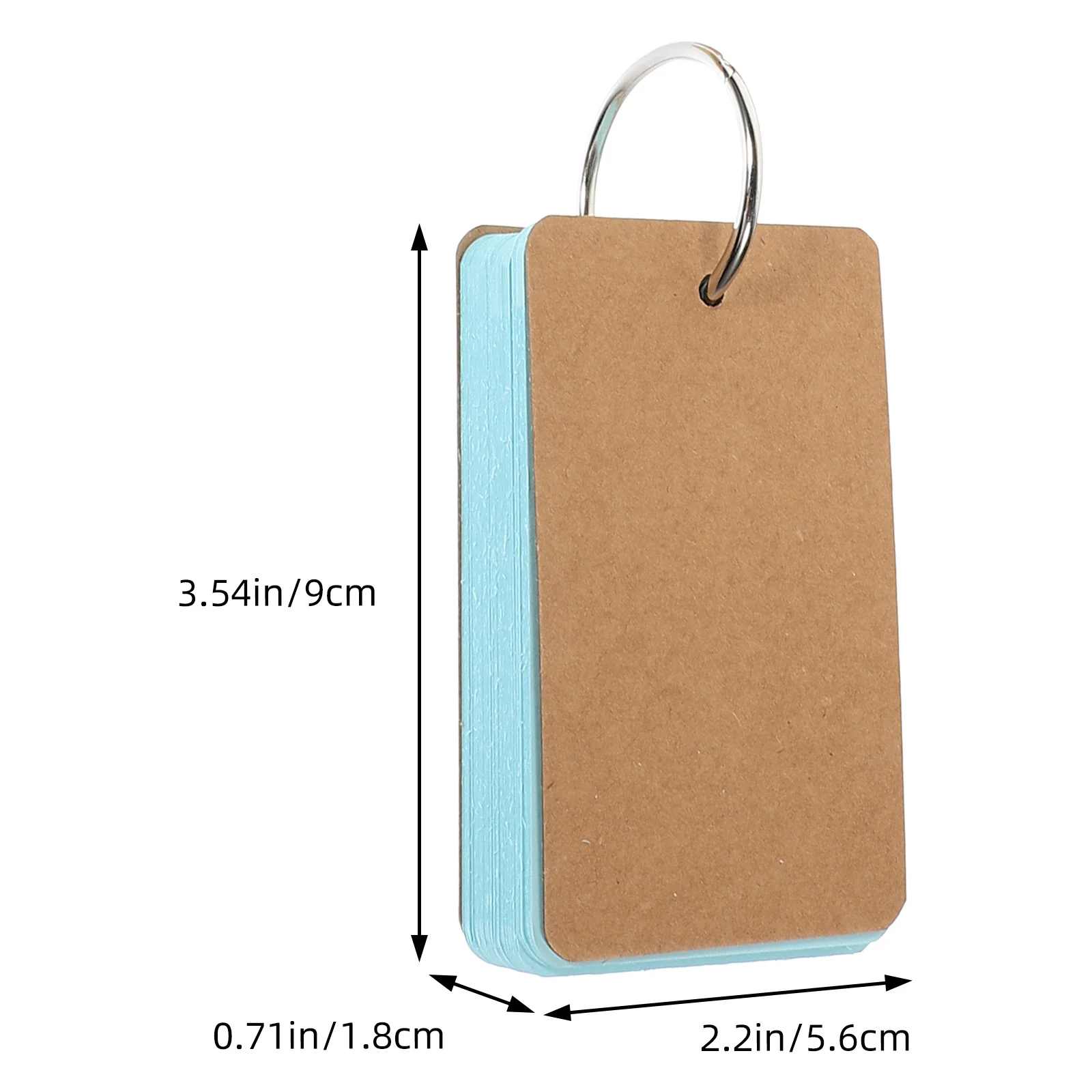 5 Books Kraft Paper Blank Cards Flash Cards with Ring Binder for DIY, Study, Notes and Scrapbooking Blank Vocabulary Card